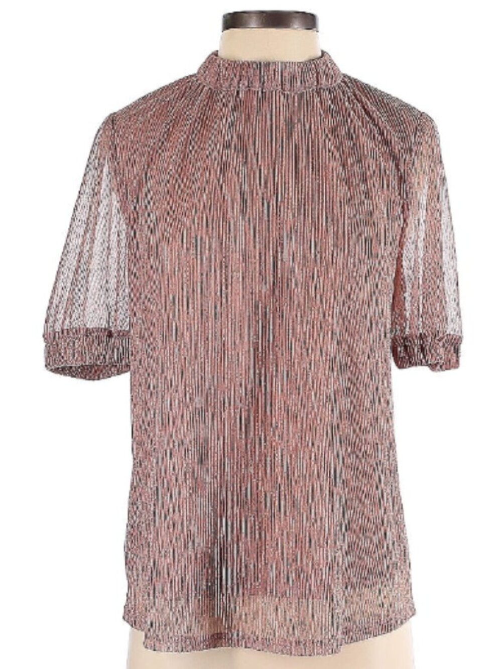THML, Short Sleeve Blouse with Metallic Accents, Sz S
